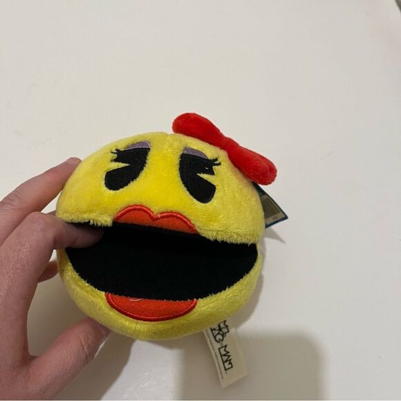 Ms. Pac-Man Video Game Pacman Plush 4" Toy Stuffed Doll Ball Yellow Arcade - Picture 8 of 9